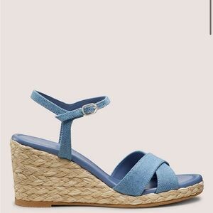 Stuart Weitzman Dayna Wedge Espadrille in Denim